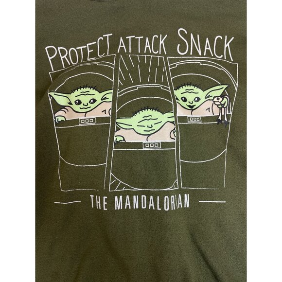 Star Wars The Mandalorian Kids Hoodie Protect Attack Green Size 6 - Picture 3 of 5